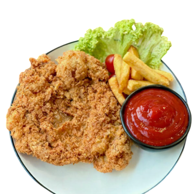 CLASSIC CHICKEN CHOP WITH TOMATO/CHILI SAUCE